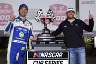 Daniel Suarez with Trackhouse Racing co-owner, Justin Marks, at Atlanta Motor Speedway. Source: Getty